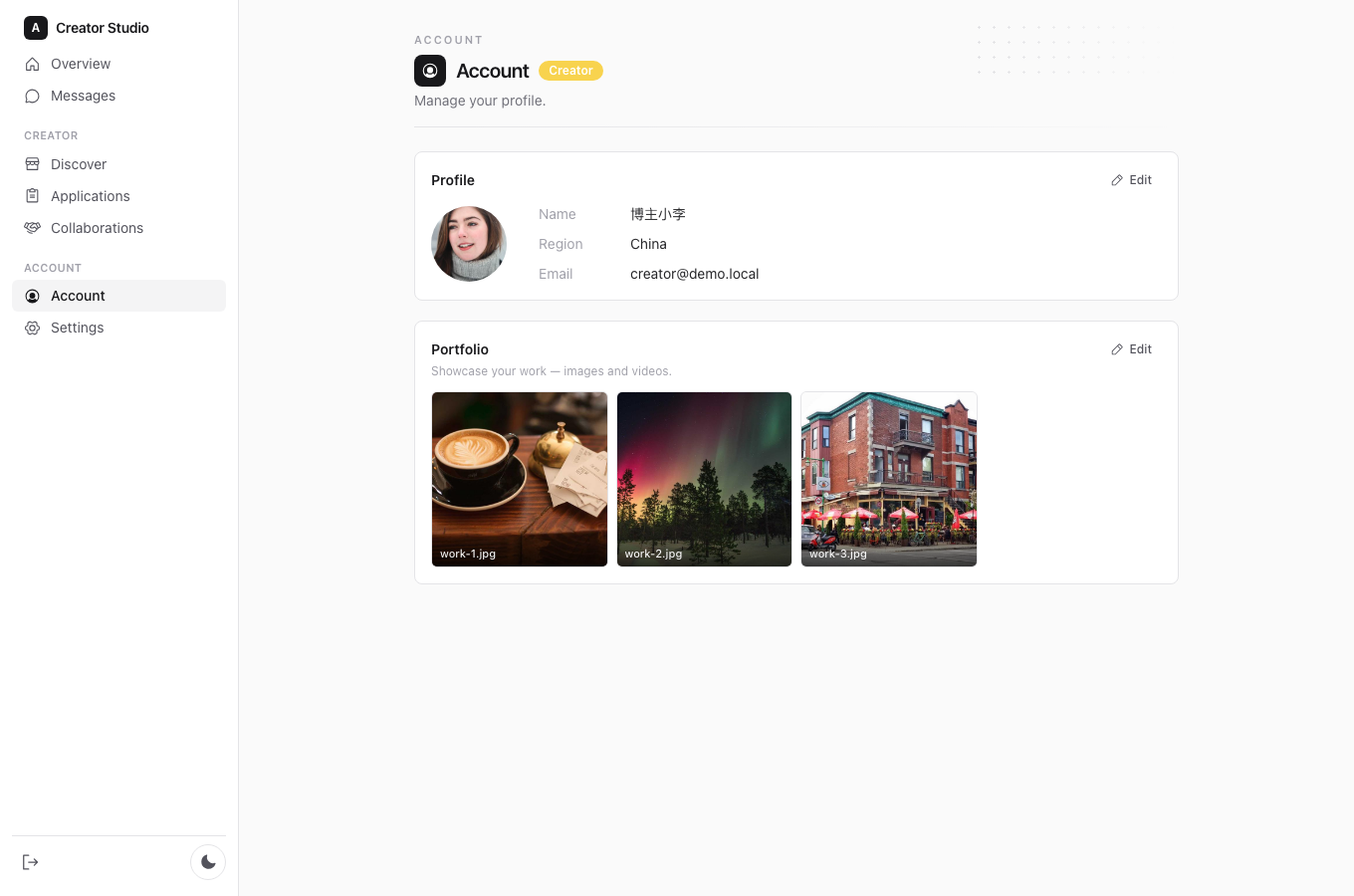 Creator Account