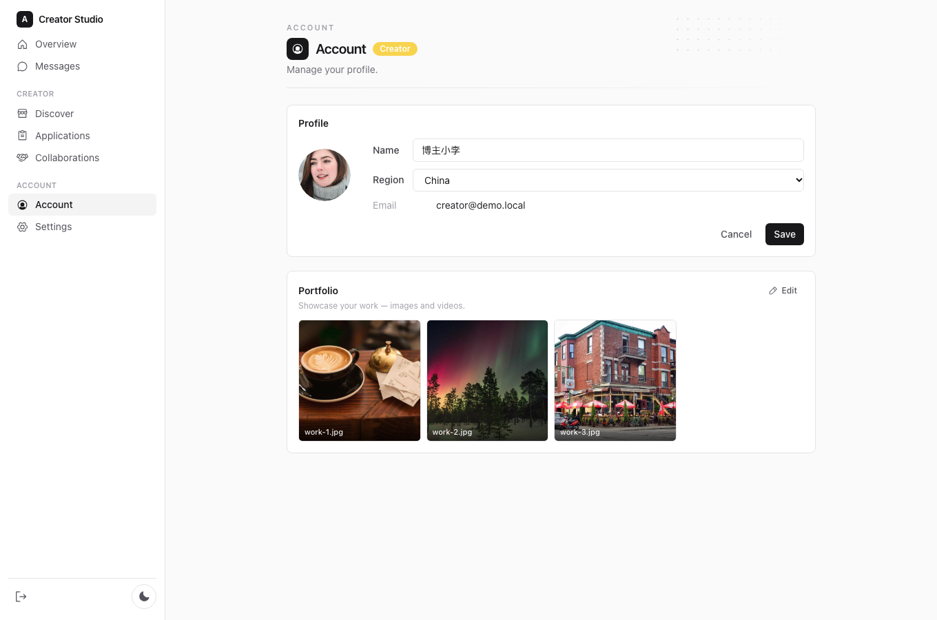 Account · edit profile