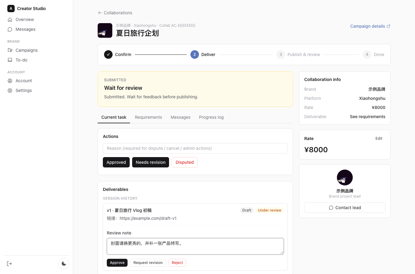 Brand review · note