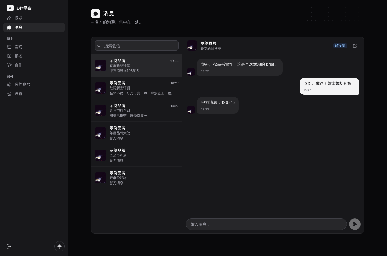 Chat · creator received